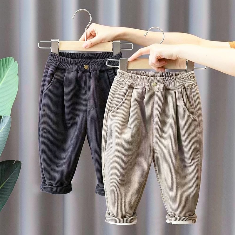 Corduroy Pant Warm - Kinder-Fleece-gefütterte Cordhosen, warme Thermo-Hosen für den