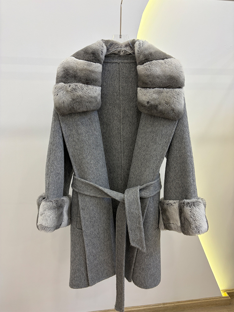Herbst-Winter Echtpelzmantel f – Wool Coat Peacoat Bewertung und Preis