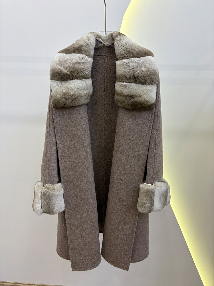 Herbst-Winter Echtpelzmantel f – Wool Coat Peacoat Bewertung und Preis