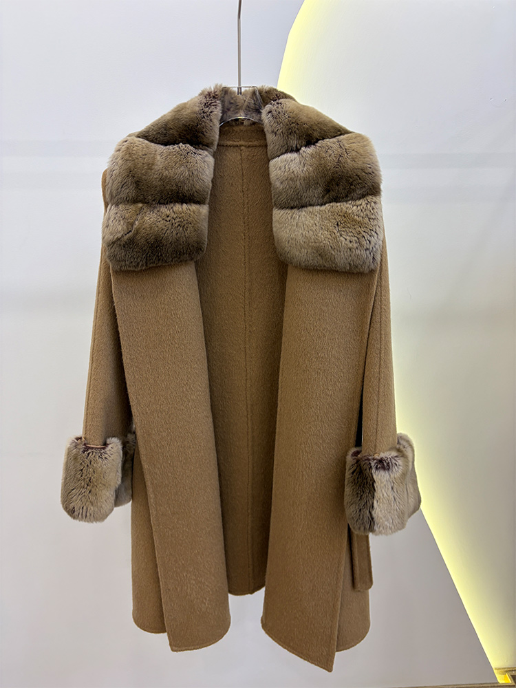 Herbst-Winter Echtpelzmantel f – Wool Coat Peacoat Bewertung und Preis